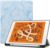 Apple iPad Air 3 10.5 (2019) Hoes - Mobigear - Tri-Fold Serie - Kunstlederen Bookcase - Marble Blue - Hoes Geschikt Voor Apple iPad Air 3 10.5 (2019)