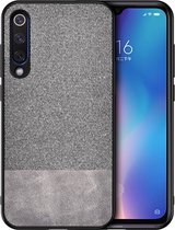 Xiaomi Mi 9 Hoesje - Mobigear - Fabric Serie - Hard Kunststof Backcover - Grijs - Hoesje Geschikt Voor Xiaomi Mi 9