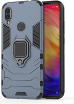 Xiaomi Redmi Note 7 Hoesje - Mobigear - Armor Ring Serie - Hard Kunststof Backcover - Blauw - Hoesje Geschikt Voor Xiaomi Redmi Note 7