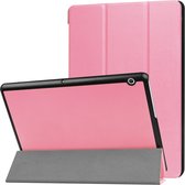 Huawei MediaPad T3 10 Hoes - Mobigear - Tri-Fold Serie - Kunstlederen Bookcase - Roze - Hoes Geschikt Voor Huawei MediaPad T3 10