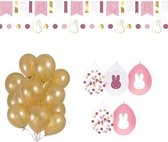 Nijntje Meisjes Set! | Roze | Goud | Ballonnen | Slingers | Verjaardag | Geboorte | Gender Reveal | Decoratie | Versiering | Baby | Kinderen |