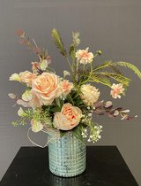 Seta Fiori - Zijden Bloemen Kunstboeket - Kunstbloemen Boeket voor Binnen - Met Vaas - 75cm - lila