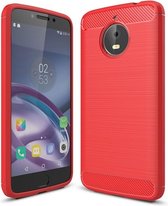 Motorola Moto E4 Plus Hoesje - Mobigear - Brushed Slim Serie - TPU Backcover - Rood - Hoesje Geschikt Voor Motorola Moto E4 Plus