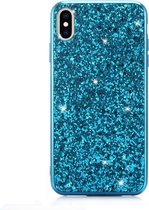 Apple iPhone XR Hoesje - Mobigear - Glitter Serie - Hard Kunststof Backcover - Blauw - Hoesje Geschikt Voor Apple iPhone XR