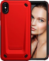 Apple iPhone XS Max Hoesje - Mobigear - Armor Serie - Hard Kunststof Backcover - Rood - Hoesje Geschikt Voor Apple iPhone XS Max