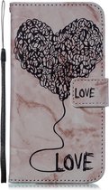 Apple iPhone Xs Max Hoesje - Mobigear - Marble Serie - Kunstlederen Bookcase - Hearts - Hoesje Geschikt Voor Apple iPhone Xs Max