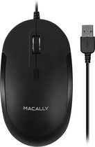 Macally DYNAMOUSE-B Optische bedrade USB-A-muis met een stille klik - Zwart