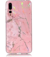 Huawei P20 Pro Hoesje - Mobigear - Marmer Serie - TPU Backcover - Roze - Hoesje Geschikt Voor Huawei P20 Pro