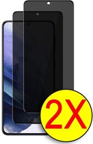 Samsung Galaxy S21 Plus Fullscreen Privacy Screenprotector Gehard Glas - Tempered Glass - Case Friendly - 2 Stuks