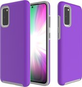 Samsung Galaxy A51 Hoesje - Mobigear - Anti-Slip Serie - Hard Kunststof Backcover - Paars - Hoesje Geschikt Voor Samsung Galaxy A51
