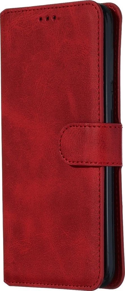 Mobigear Telefoonhoesje geschikt voor Motorola Moto G8 Plus Hoesje | Mobigear Wallet Bookcase Portemonnee | Pasjeshouder voor 2 Pasjes | Telefoonhoesje voor Pinpas / OV Kaart / Rijbewijs - Rood