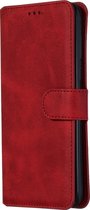 Mobigear Telefoonhoesje geschikt voor Motorola Moto G8 Plus Hoesje | Mobigear Wallet Bookcase Portemonnee | Pasjeshouder voor 2 Pasjes | Telefoonhoesje voor Pinpas / OV Kaart / Rijbewijs - Rood