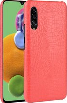 Samsung Galaxy A90 Hoesje - Mobigear - Croco Serie - Hard Kunststof Backcover - Rood - Hoesje Geschikt Voor Samsung Galaxy A90