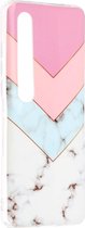 Mobigear Hoesje geschikt voor Xiaomi Mi 10 Telefoonhoesje Flexibel TPU | Mobigear Marble Backcover | Mi 10 Case | Back Cover - Driekleurig