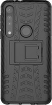 Motorola One Macro Hoesje - Mobigear - Tire Serie - Hard Kunststof Backcover - Zwart - Hoesje Geschikt Voor Motorola One Macro