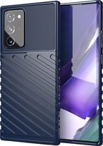 Samsung Galaxy Note20 Ultra Hoesje - Mobigear - Groove Serie - TPU Backcover - Blauw - Hoesje Geschikt Voor Samsung Galaxy Note20 Ultra