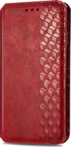 Huawei P40 Lite 5G Hoesje - Mobigear - Square Serie - Kunstlederen Bookcase - Rood - Hoesje Geschikt Voor Huawei P40 Lite 5G