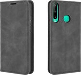 Huawei P40 Lite E Hoesje - Mobigear - Retro Slim Serie - Kunstlederen Bookcase - Zwart - Hoesje Geschikt Voor Huawei P40 Lite E