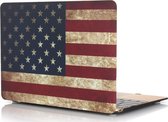 Apple MacBook Air 13 (2018-2020) Case - Mobigear - Design Serie - Hardcover - Vintage Amerikaanse vlag - Apple MacBook Air 13 (2018-2020) Cover