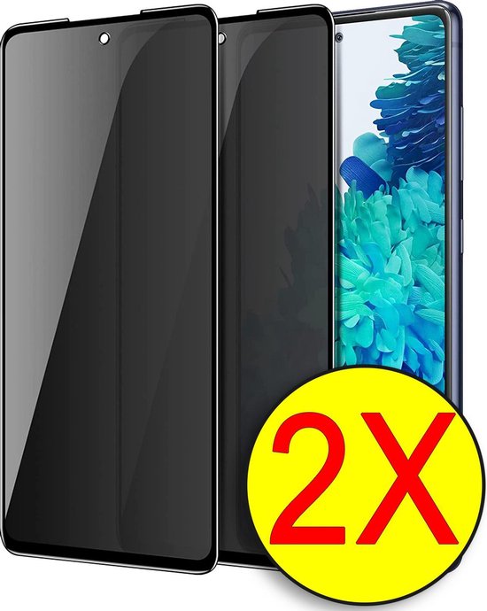 HB Glas Geschikt voor Samsung Galaxy A52 & A52S Fullscreen Privacy Screenprotector Gehard Glas - Tempered Glass - Case Friendly - 2 Stuks