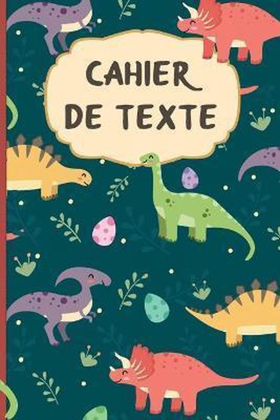 Cahier de texte scolaire 17x22 cm, Papier Seyes Grands Carreaux, onglets hebdomadaires pour se repérer facilement - format pratique pour les cartables -thème dinosaure