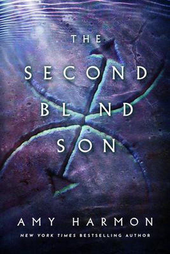Boekcover 'The Second Blind Son' van Amy Harmon, met een paarsblauwe, rotsachtige achtergrond.