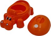 Plaspotje met deksel - Babypotje - Toilettrainers - Nijlpaard - Oranje- 37.8 x 22.3 x 17cm