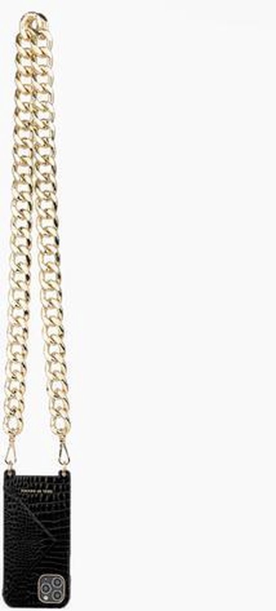iDeal of Sweden Statement Phone Necklace Case Chain voor iPhone 8/7/6/6s/SE Neo Noir Croco
