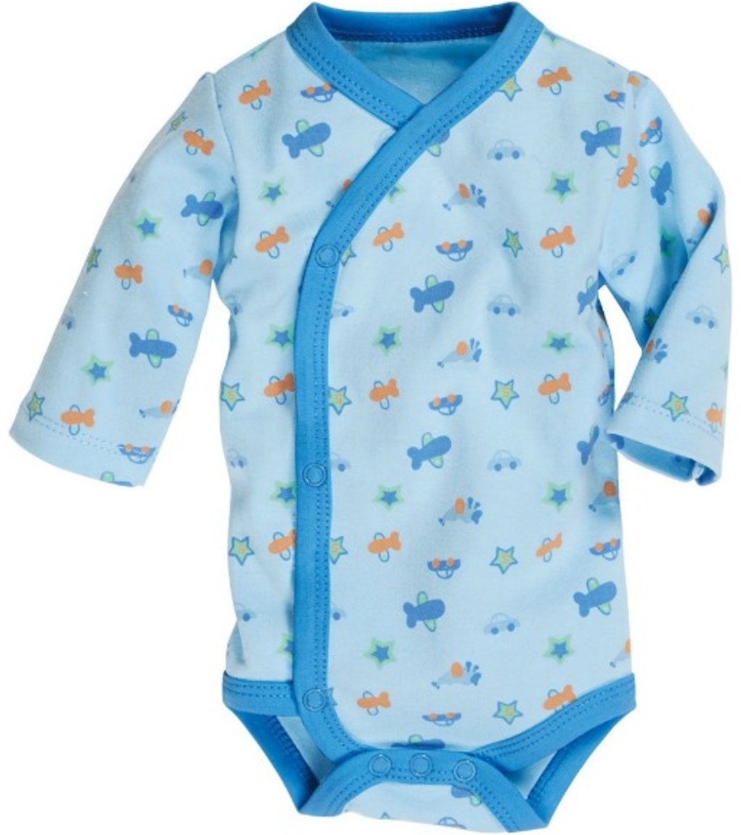 Playshoes Schnizler overslagromper lange mouwen blauw print