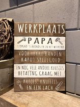 Tableau de texte Werkplaats Papa / fête des pères / cadeau / anniversaire