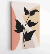 Botanical wall art vector set. Foliage line art drawing with abstract shape. 3 - Moderne schilderijen – Vertical – 1861710922 - 80*60 Vertical