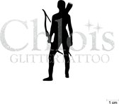 Chloïs Glittertattoo Sjabloon 5 Stuks - Archery Bailey - CH6544 - 5 stuks gelijke zelfklevende sjablonen in verpakking - Geschikt voor 5 Tattoos - Nep Tattoo - Geschikt voor Glitte