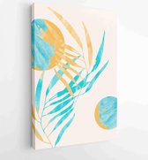 Summer tropical wall arts vector. Palm leaves, monstera leaf 3 - Moderne schilderijen – Vertical – 1903764610 - 40-30 Vertical