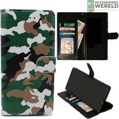 Bookcase Camouflage Legerprint Groen - Samsung Galaxy A72 4G / A72 5G - Portemonnee hoesje