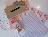 speelgoed - knutselbox DIY tissuedoosje - knutselkoffer - knutselen voor kinderen - hobbypakket - papier maché - découpage - knutselen voor volwassenen - homedeco - decoratie - badkamer - papieren zakdoekjes - knutselset pasen