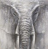 Origineel Canvas Schilderij - ca. 100x100 cm, 'Olifant'