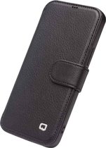 Qialino Genuine Leather Boekmodel hoesje iPhone XR Zwart