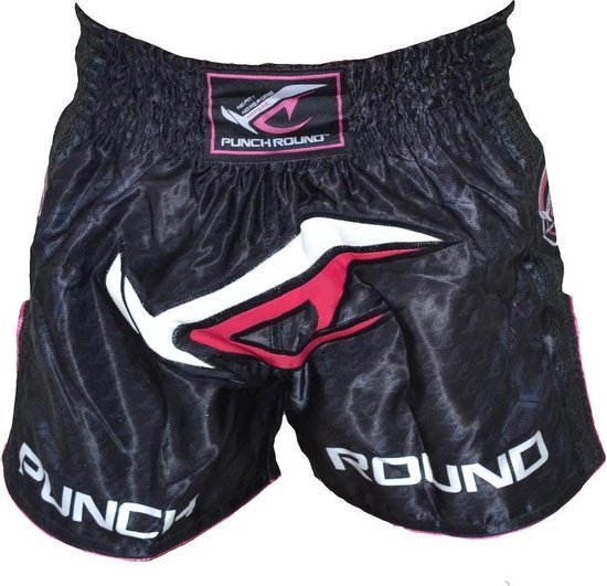 Foto: Punch round nofear dames kickboks broek zwart roze