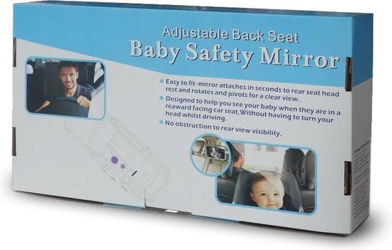 Achterbank spiegel voor Baby & Kind - Auto Accessoires - Shatterproof - Zwarte A3 Verstelbare Monitor van A3 — afbeelding 2