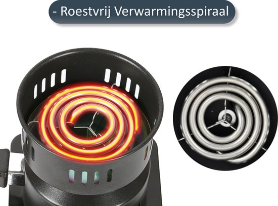 Amirco Elektrische Kolenbrander - kolenstarter voor kooltjes - 650W — afbeelding 5