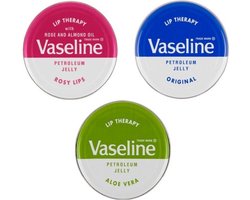 Vaseline lip therapy - 3 delig - Rosy lips, Aloe vera en Original