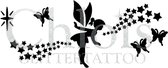 Chloïs Glittertattoo Sjabloon 5 Stuks - Fairy, butterflies and stars - CH3504 - 5 stuks gelijke zelfklevende sjablonen in verpakking - Geschikt voor 5 Tattoos - Nep Tattoo - Geschi
