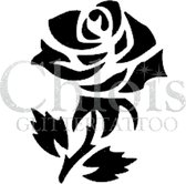 Chloïs Glittertattoo Sjabloon 5 Stuks - Rose Christa - CH3025 - 5 stuks gelijke zelfklevende sjablonen in verpakking - Geschikt voor 5 Tattoos - Nep Tattoo - Geschikt voor Glitter