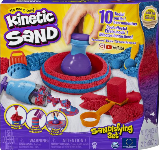 Kinetic Sand - Sandisfying-set met speelzand en gereedschap - 907 g -  Sensorisch speelgoed | bol.com