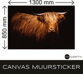 Muursticker canvas Hooglander, luxe uitstraling, makkelijk aanbrengen, sfeervol en trendy, 1300 mm x 850 mm