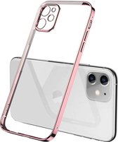 iPhone 12 Mini Hoesje – Rose Goud – Rose Gold – Schokbestendig – Transparant – Silicone  – Cover –  Backcover - Geschikt voor Apple – Case – Shockproof - Bescherming – Smartphone –  Telefoonh