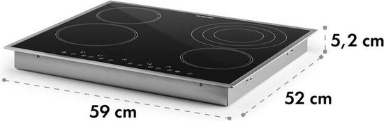 Klarstein Virtuosa Flex 60 table de cuisson à induction 4 zones