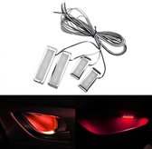 4 STUKS Universele Auto LED Binnenhandvat Licht Sfeerverlichting Decoratieve Lamp DC12V / 0,5 W Kabellengte: 75 cm (Rood Licht)