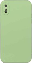 Rechte rand effen kleur TPU schokbestendig hoesje voor iPhone XS Max (Matcha groen)