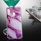 Gekleurde tekening patroon IMD vakmanschap zachte TPU beschermhoes voor Galaxy A20e (paars marmer)